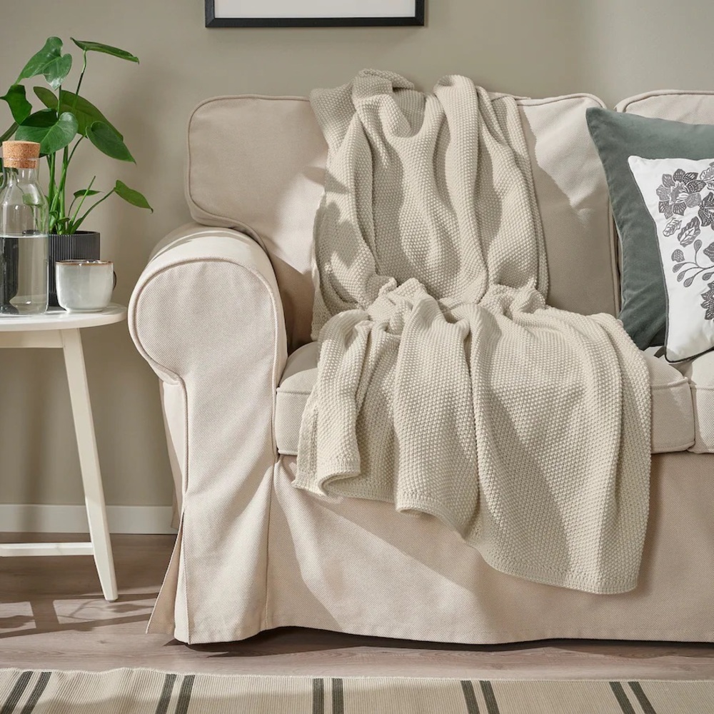 HUMLEMOTT Throw, off-white